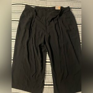 Evri, Black, belted, wide leg crops